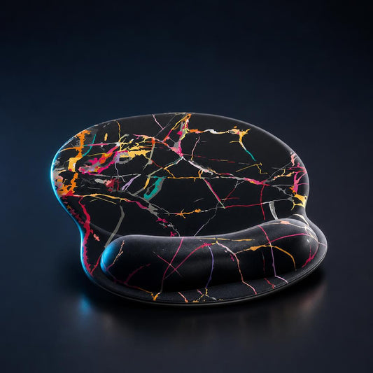 NanoTech · Mouse pad ergonómico con reposamuñecas de gel – Mármol negro