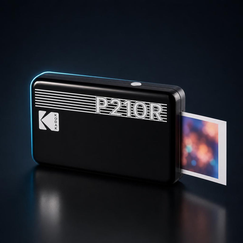 NanoTech · Impresora fotográfica portátil KODAK Mini 2 Retro – Negra (incluye 8 hojas)