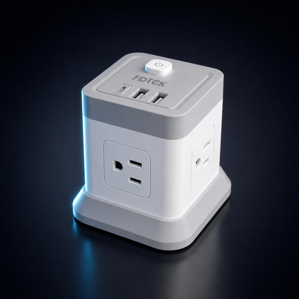 NanoTech · Torre multicontacto con 4 contactos y 3 puertos USB – 1.5 m · vista 2