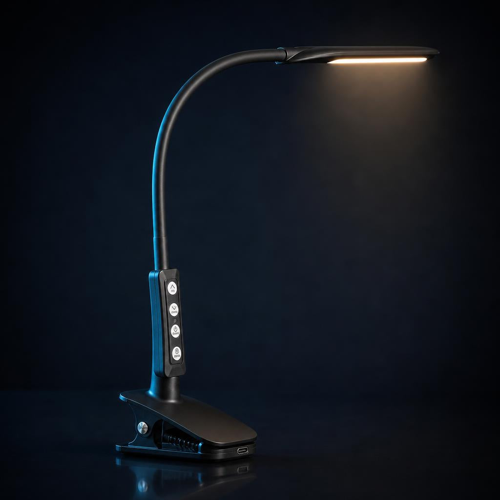 NanoTech · Lámpara de escritorio LED con pinza y brazo flexible · vista 2