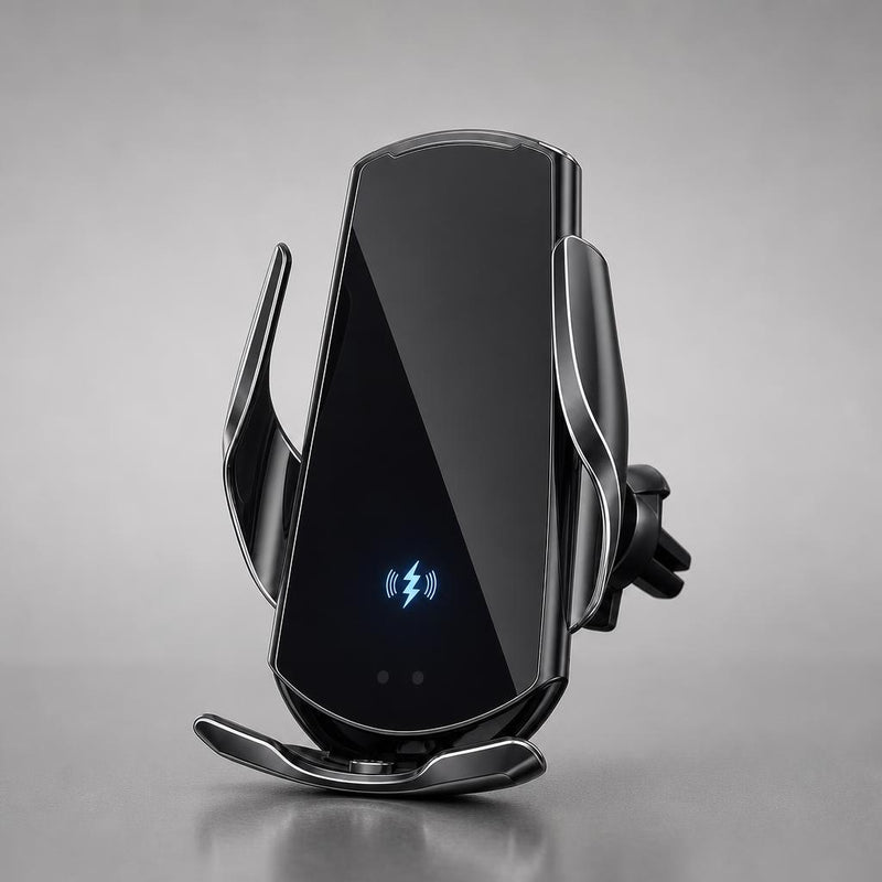 NanoTech Ti · Soporte cargador inalámbrico para auto 15W con cierre automático