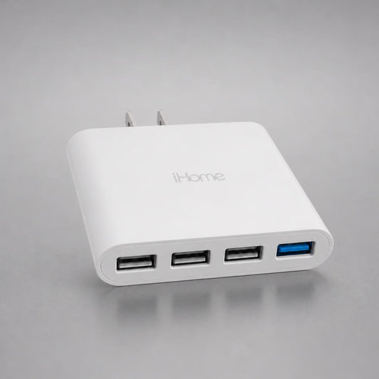 NanoTech Ti · Cargador de pared USB plano de 4 puertos iHome