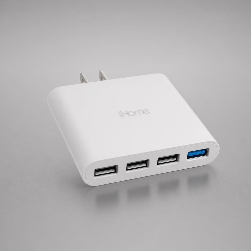 NanoTech Ti · Cargador de pared USB plano de 4 puertos iHome · vista 2