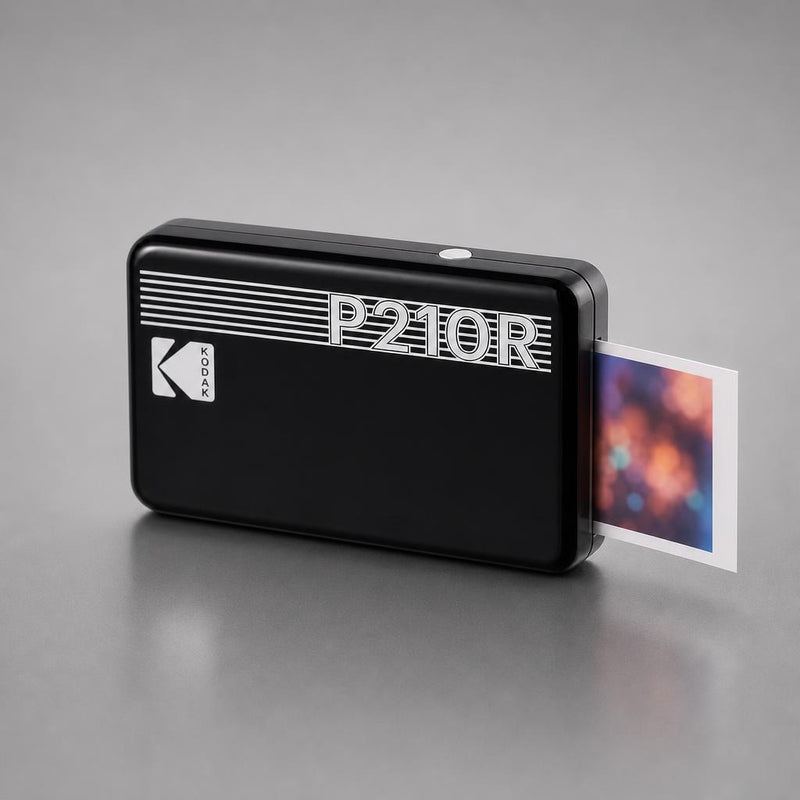 NanoTech Ti · Impresora fotográfica portátil KODAK Mini 2 Retro – Negra (incluye 8 hojas)