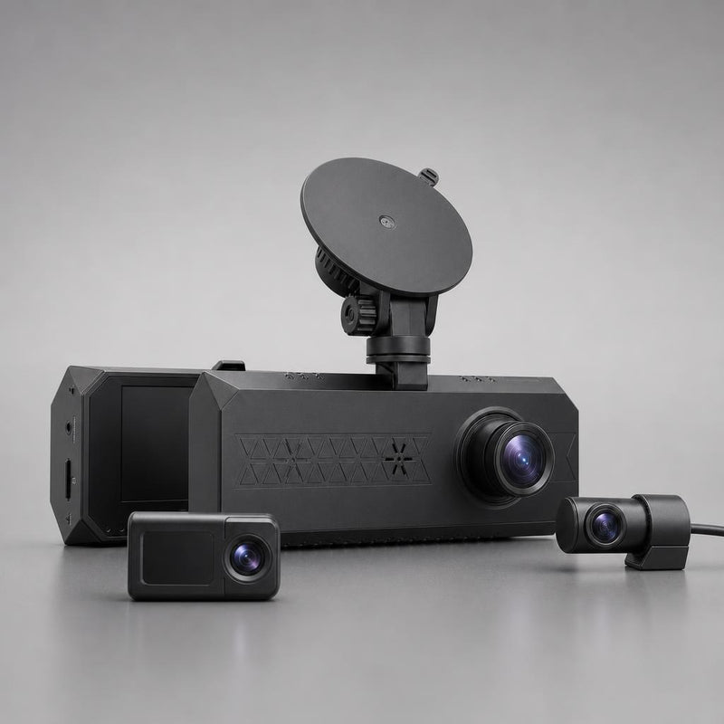 NanoTech Ti · Dash cam de 3 cámaras 4K con Wi-Fi, GPS y visión nocturna