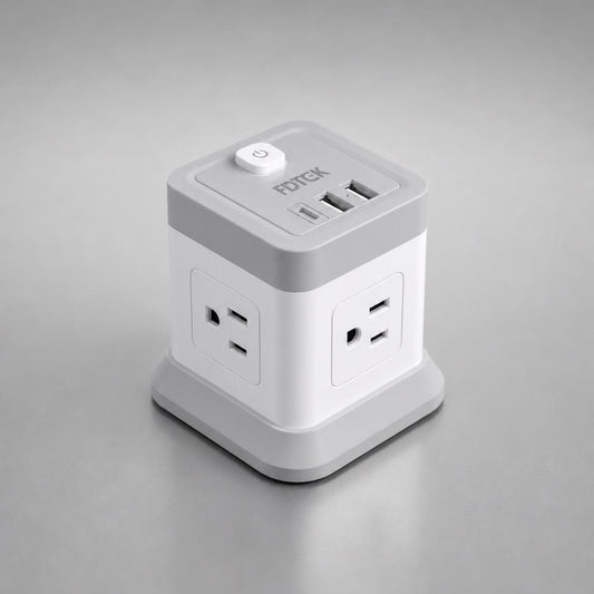 NanoTech Ti · Torre multicontacto con 4 contactos y 3 puertos USB – 1.5 m