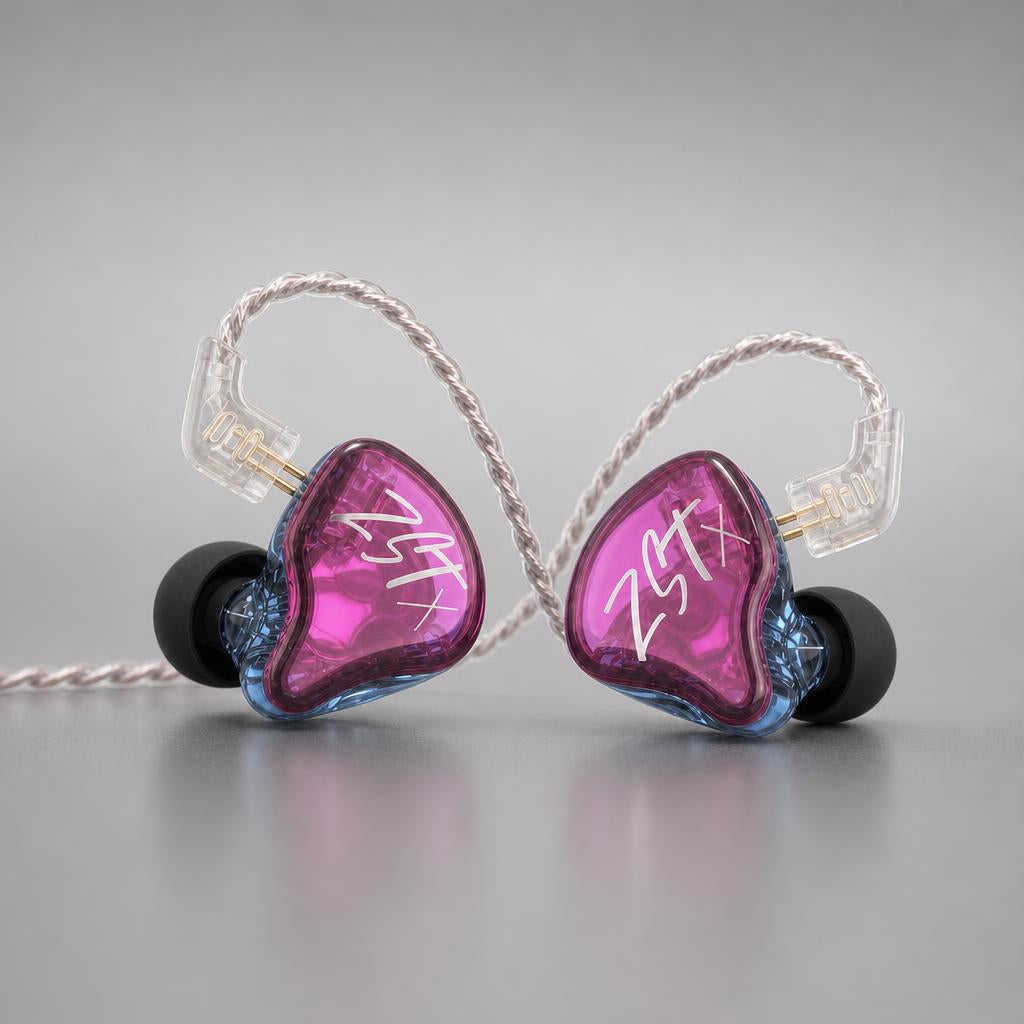 NanoTech Ti · Audífonos in-ear híbridos KZ ZST X – Morado