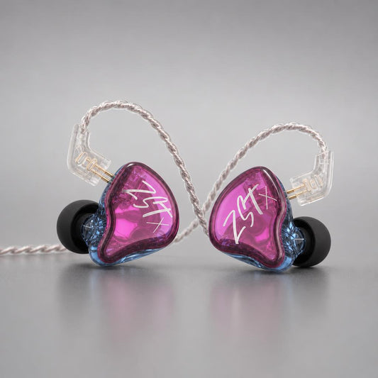 NanoTech Ti · Audífonos in-ear híbridos KZ ZST X – Morado