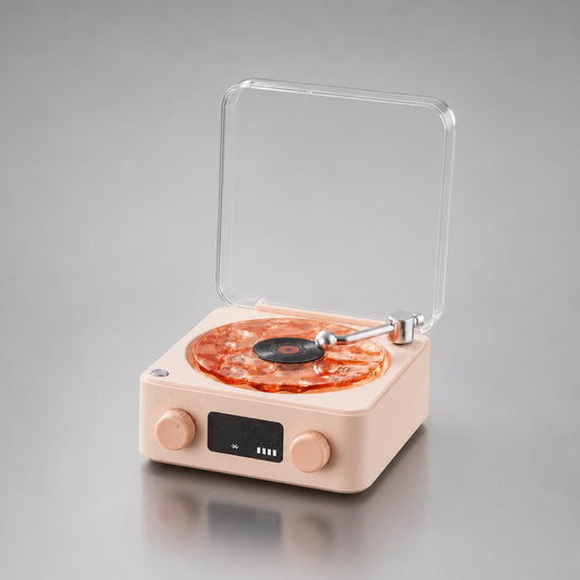 NanoTech Ti · Mini bocina Bluetooth retro con ruido blanco y luz RGB