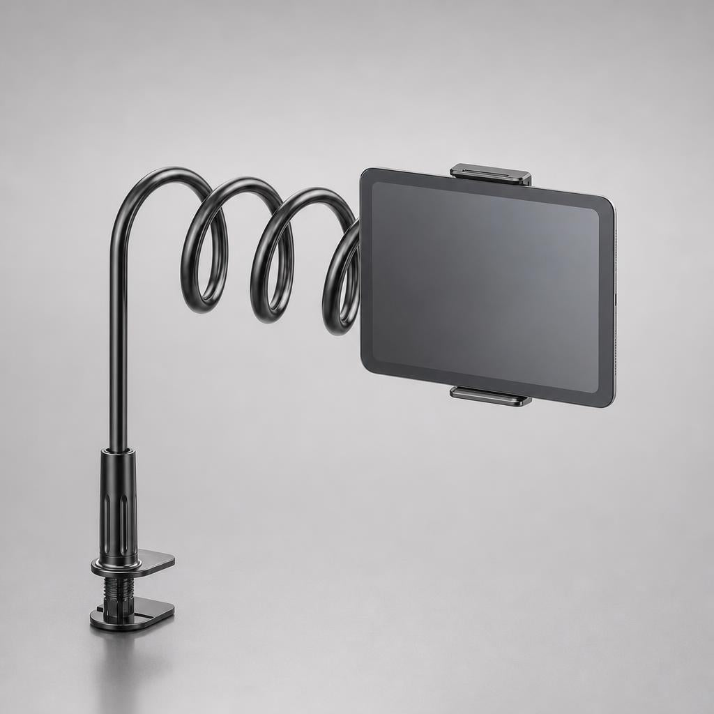 NanoTech Ti · Soporte flexible de cuello de ganso para celular y tablet con pinza