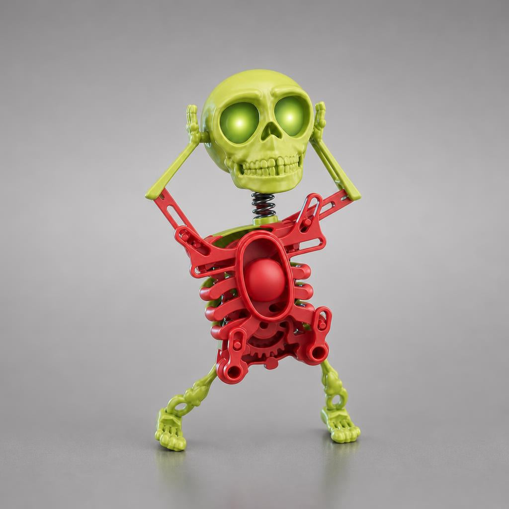NanoTech Ti · Esqueleto bailarín articulado con cuerda – Figura decorativa