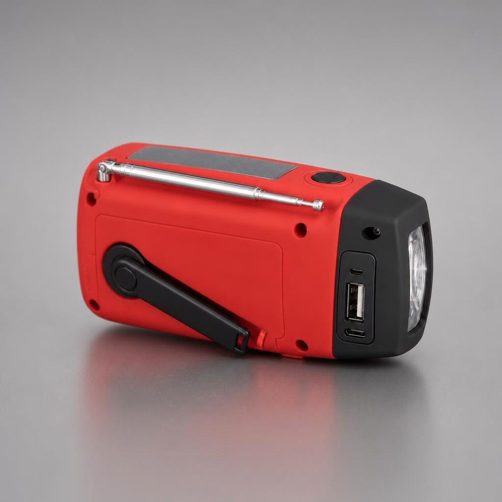 NanoTech Ti · Radio de emergencia solar y de manivela con lámpara LED · vista 2