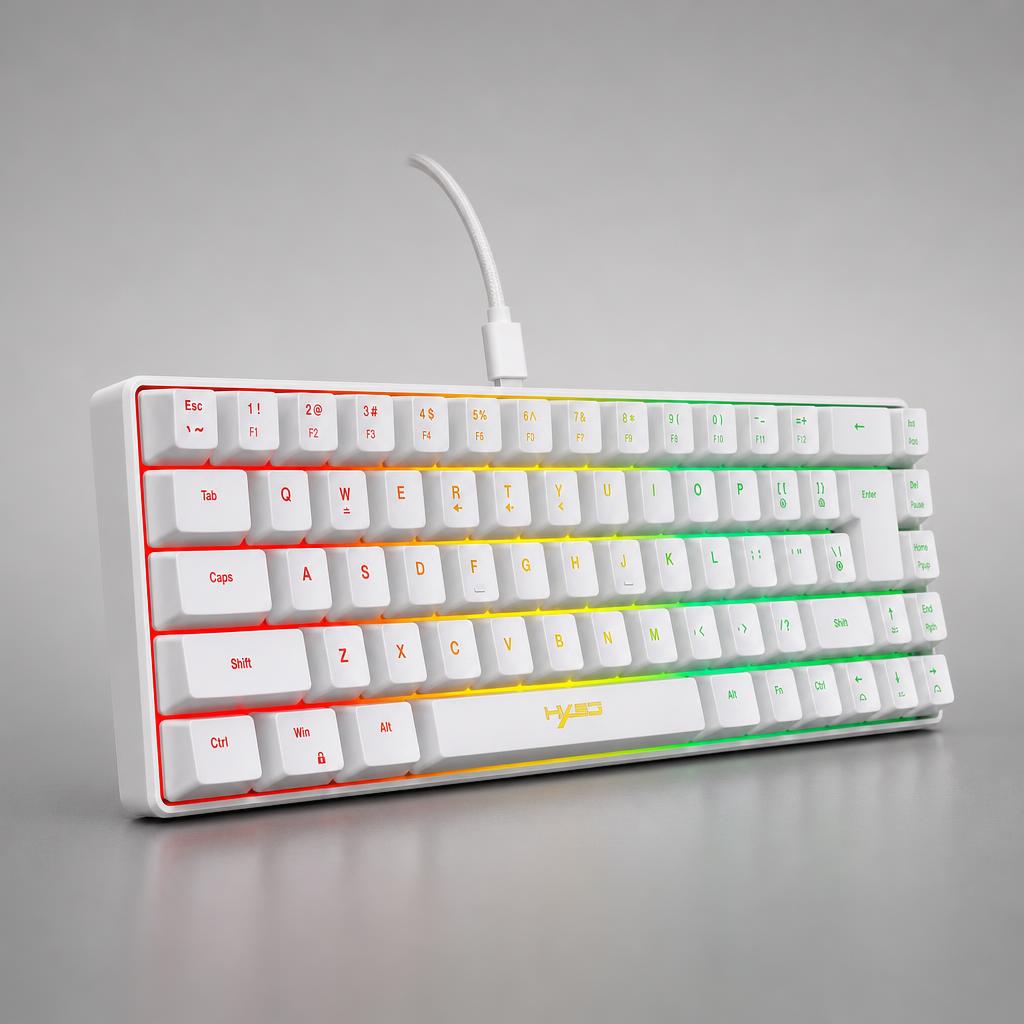 NanoTech Ti · Teclado gamer compacto de 68 teclas con 20 efectos RGB