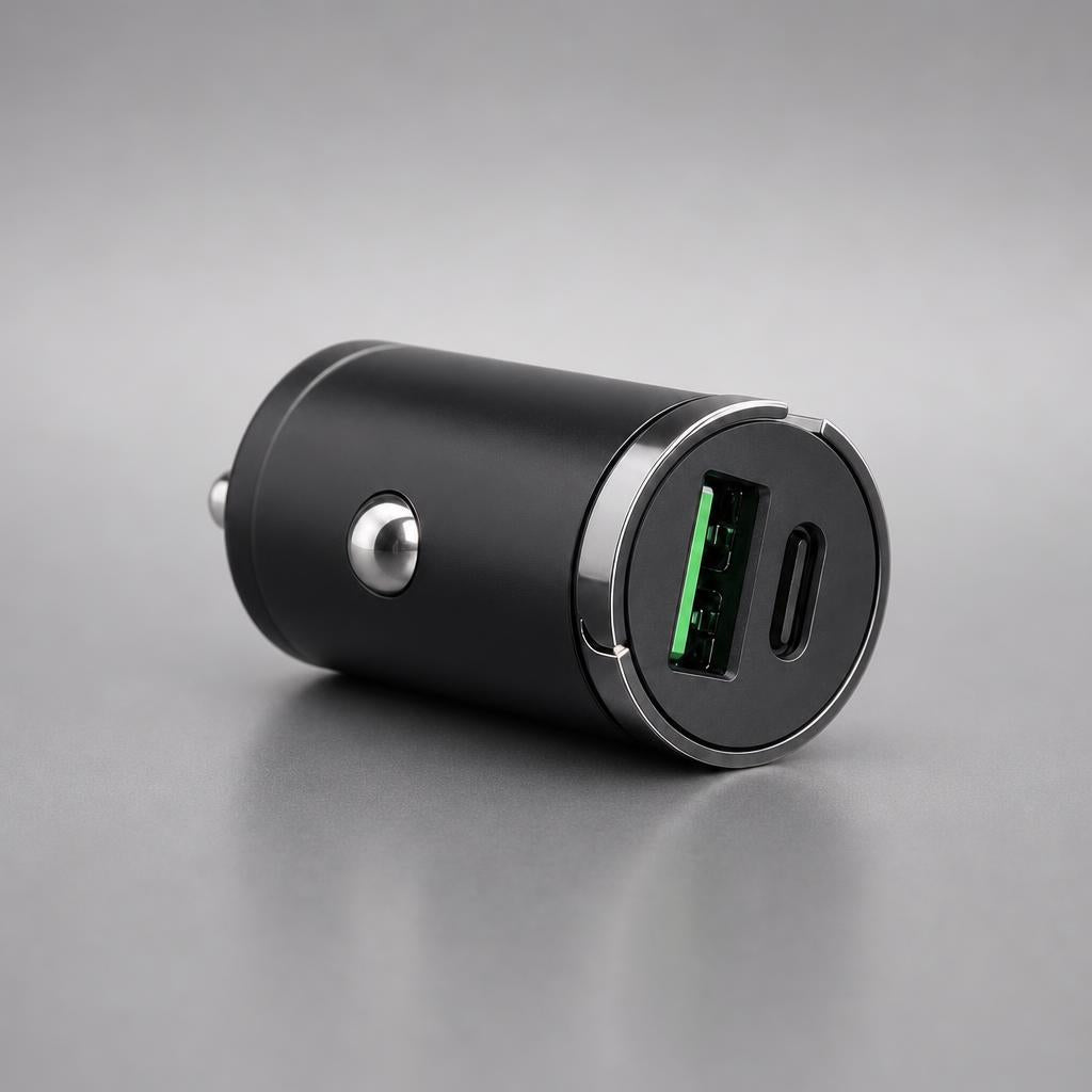 NanoTech Ti · Cargador de auto 100W USB-C + USB con carga rápida