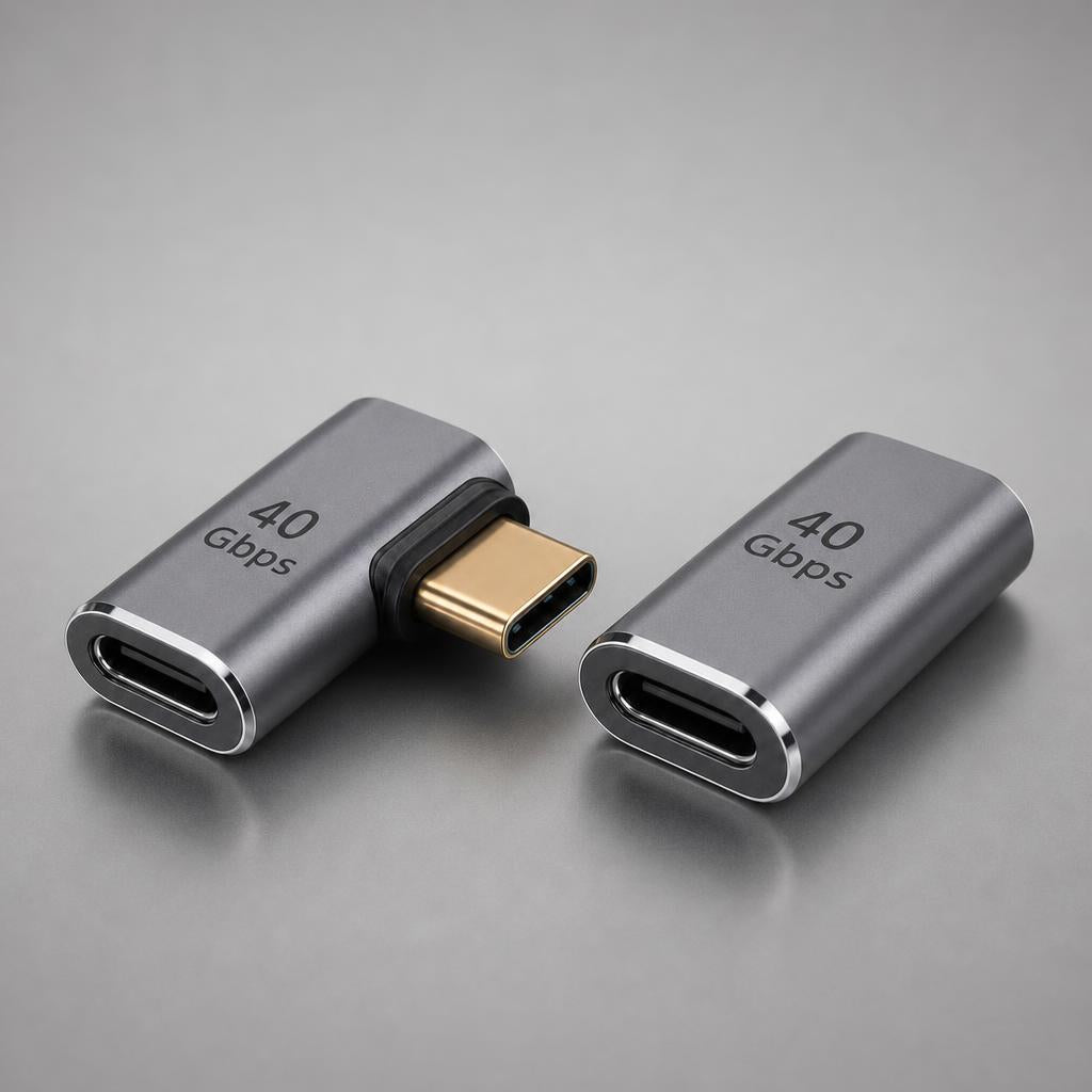 NanoTech Ti · Adaptador USB4 USB-C 40 Gbps 100W en U o recto · vista 2